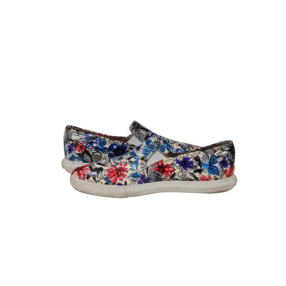 Miu Miu Floral Printed Slip On Sneakers US 6 EU 36 Blue Pink Patent Leather - Picture 10 of 11